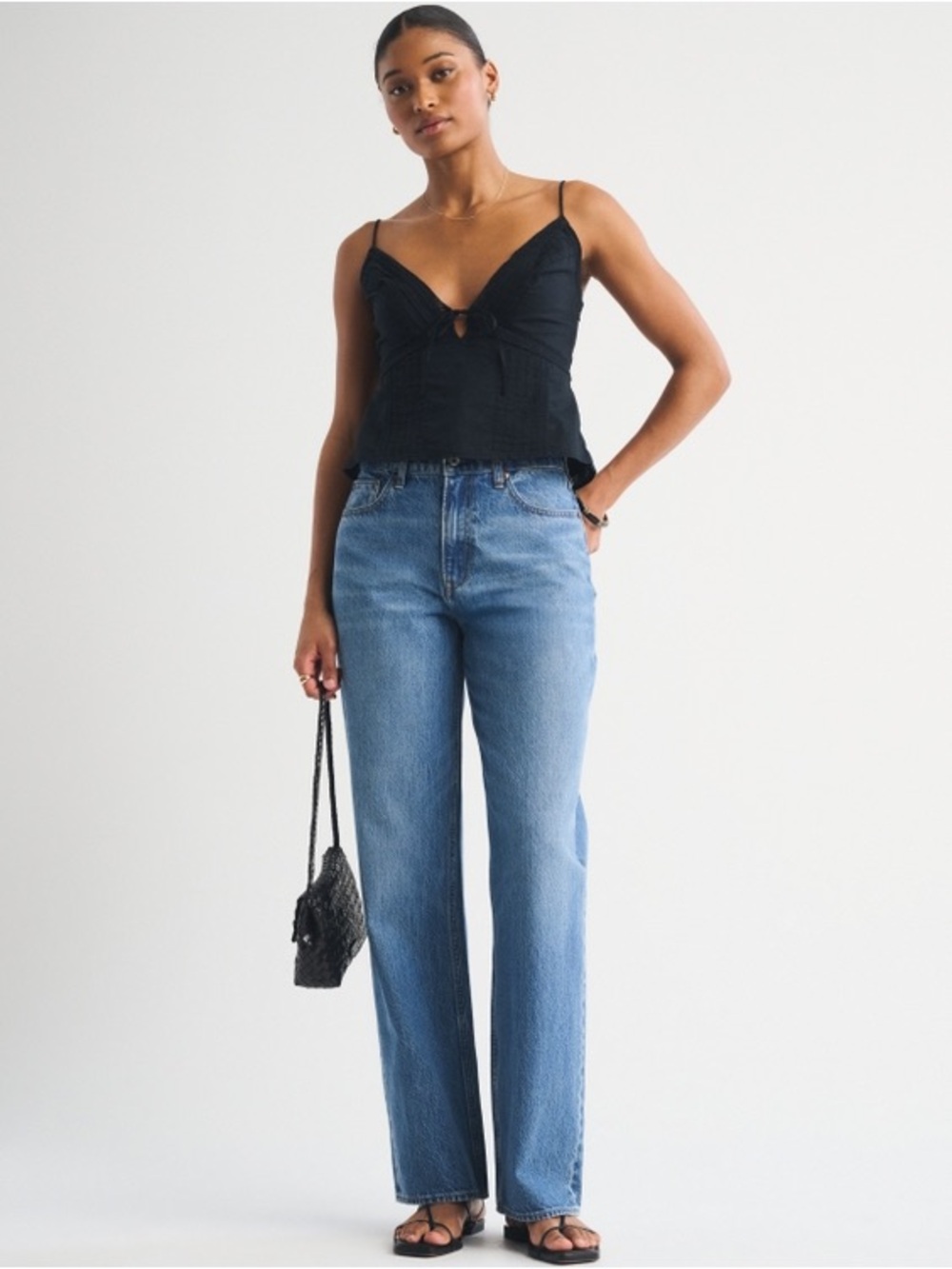 Abercrombie & Fitch The Loose High Rise Medium Blue Wash 28/6L Curve Love